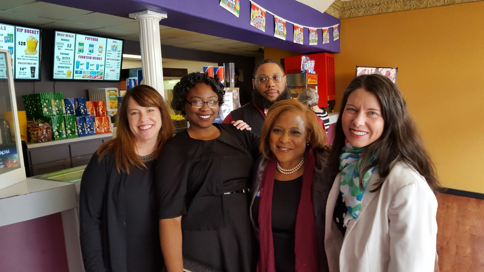 Bonnie McDonald with students and staff from Kennedy King College